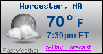 Weather Forecast for Worcester, MA