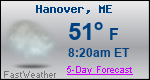 Weather Forecast for Hanover, ME