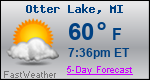 Weather Forecast for Otter Lake, MI