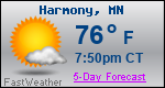 Weather Forecast for Harmony, MN