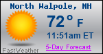 Weather Forecast for North Walpole, NH