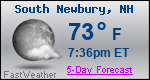 Weather Forecast for South Newbury, NH