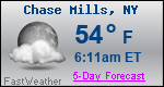 Weather Forecast for Chase Mills, NY