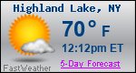 Weather Forecast for Highland Lake, NY