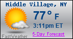 Weather Forecast for Middle Village, NY
