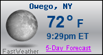 Weather Forecast for Owego, NY