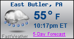 Weather Forecast for East Butler, PA