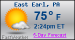 Weather Forecast for East Earl, PA