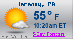 Weather Forecast for Harmony, PA