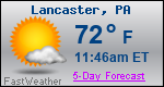Weather Forecast for Lancaster, PA