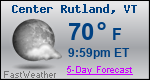 Weather Forecast for Center Rutland, VT