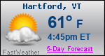 Weather Forecast for Hartford, VT