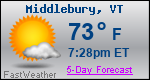 Weather Forecast for Middlebury, VT