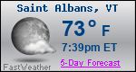 Weather Forecast for Saint Albans, VT