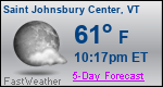 Weather Forecast for Saint Johnsbury Center, VT
