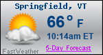 Weather Forecast for Springfield, VT