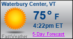 Weather Forecast for Waterbury Center, VT