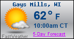 Weather Forecast for Gays Mills, WI