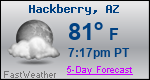 Weather Forecast for Hackberry, AZ