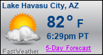 Weather Forecast for Lake Havasu City, AZ