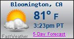 Weather Forecast for Bloomington, CA