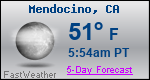 Weather Forecast for Mendocino, CA