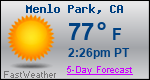 Weather Forecast for Menlo Park, CA