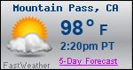 Weather Forecast for Mountain Pass, CA