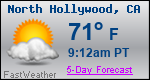 Weather Forecast for North Hollywood, CA