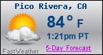 Weather Forecast for Pico Rivera, CA
