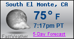 Weather Forecast for South El Monte, CA