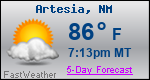 Weather Forecast for Artesia, NM