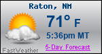 Weather Forecast for Raton, NM