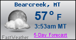 Weather Forecast for Bearcreek, MT