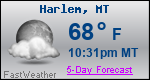 Weather Forecast for Harlem, MT