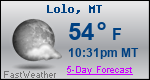 Weather Forecast for Lolo, MT
