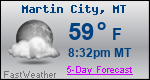 Weather Forecast for Martin City, MT