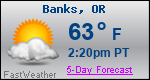 Weather Forecast for Banks, OR