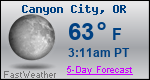 Weather Forecast for Canyon City, OR