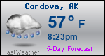 Weather Forecast for Cordova, AK