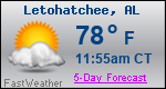 Weather Forecast for Letohatchee, AL