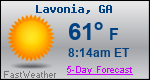Weather Forecast for Lavonia, GA