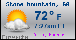 Weather Forecast for Stone Mountain, GA