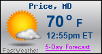 Weather Forecast for Price, MD