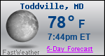 Weather Forecast for Toddville, MD