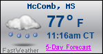Weather Forecast for McComb, MS