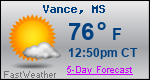 Weather Forecast for Vance, MS