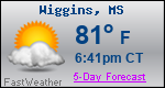Weather Forecast for Wiggins, MS