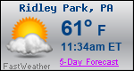 Weather Forecast for Ridley Park, PA