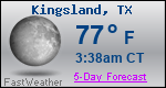 Weather Forecast for Kingsland, TX